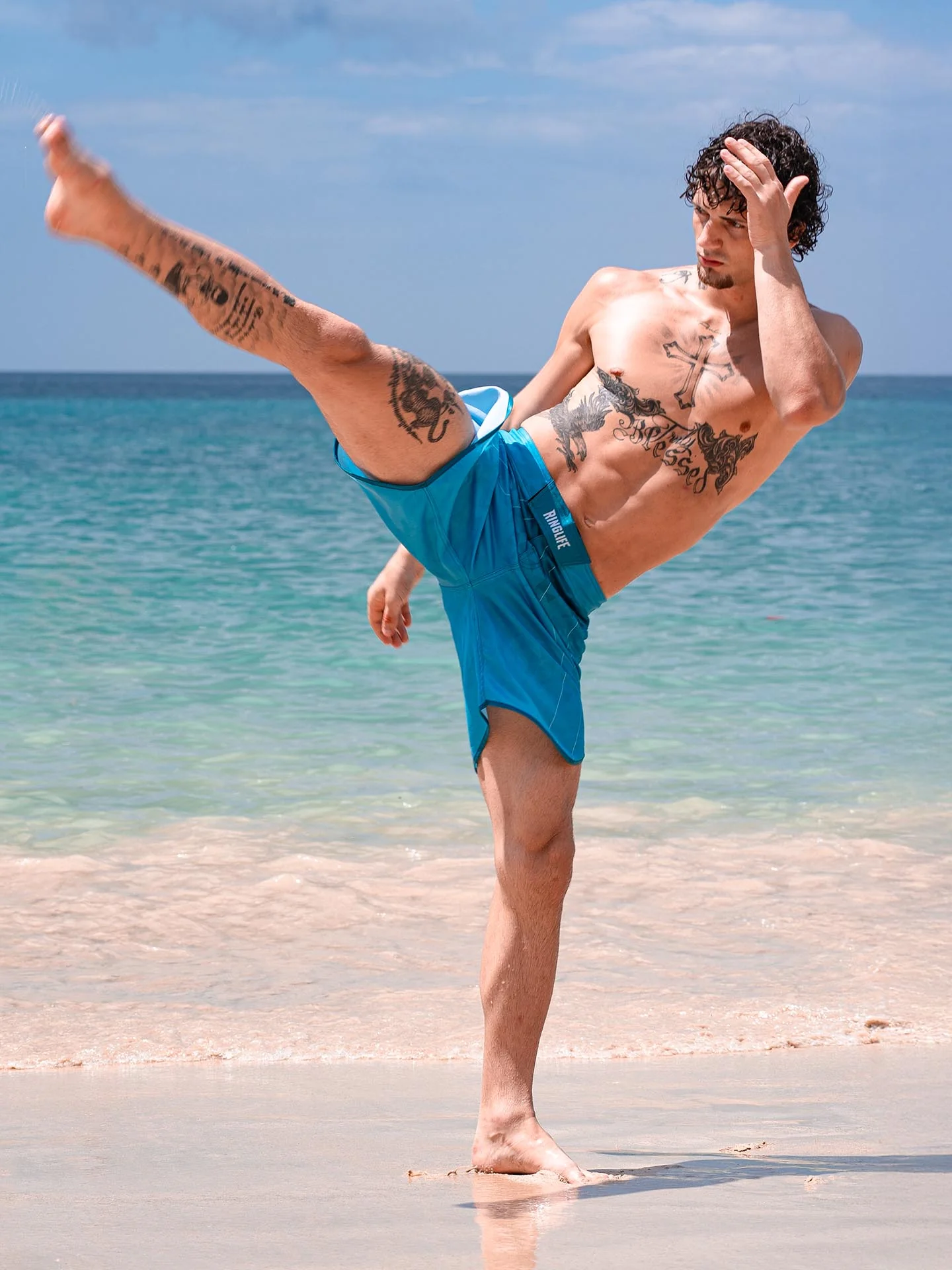 RINGLIFE MMA Shorts - Transition grün-blau - Image 12
