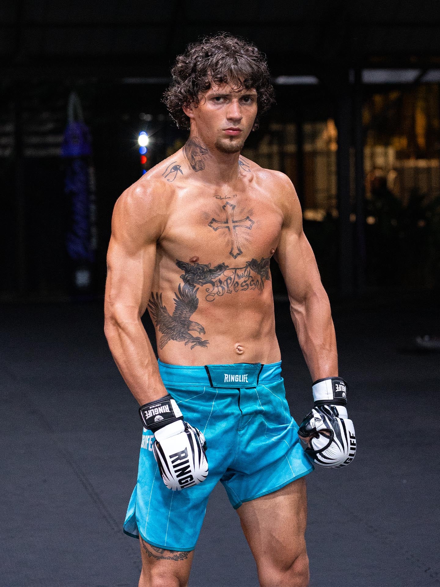 RINGLIFE MMA Shorts - Transition grün-blau - Image 14