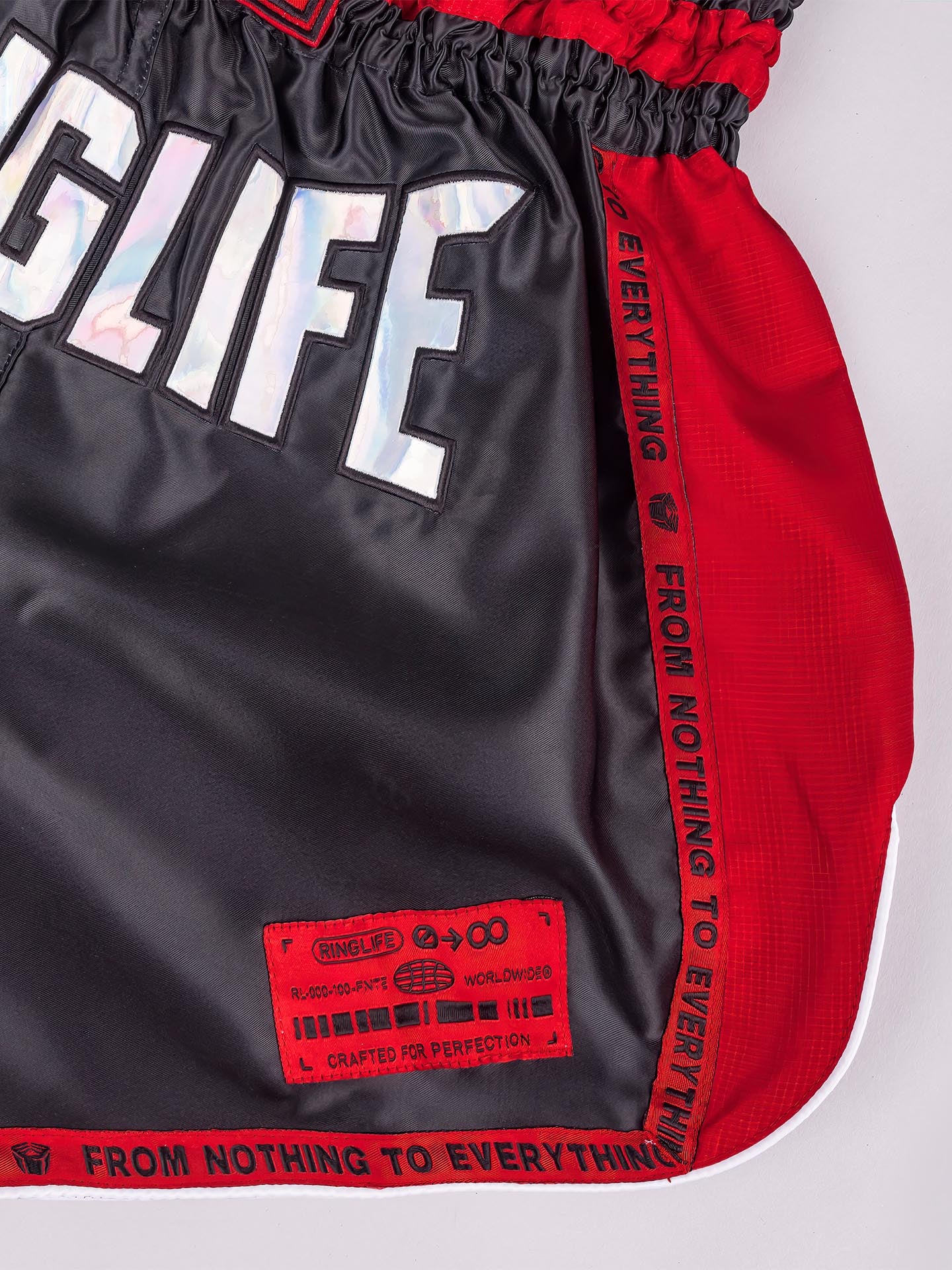 RINGLIFE Muay Thai Shorts, Vanguard, schwarz-rot - Image 3